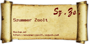 Szummer Zsolt névjegykártya